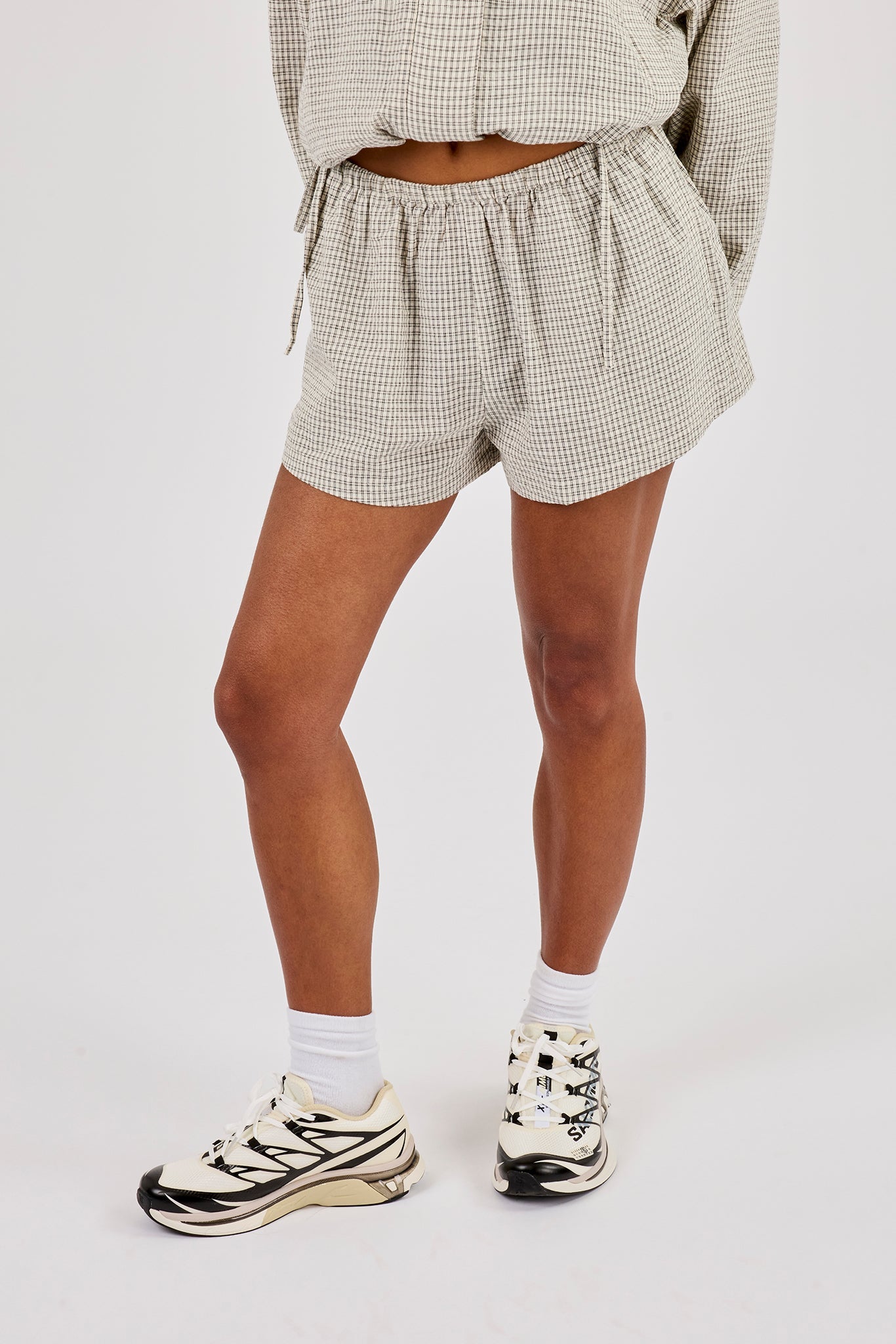 Check Twill Short - Off White